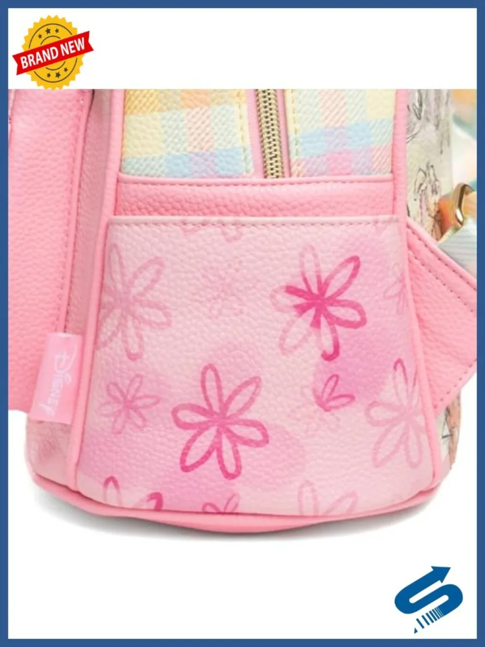 Vegan Leather Mini Backpack with Kanga and Roo Print